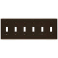 ENERLITES Six Gang Light Switch Wall Plate, Toggle Switch Plate, Gloss Finish, 6-Gang Mid-Size 4.88" x 12.22", Unbreakable Polycarbonate Thermoplastic, 8816M-BR, Brown - color: Brown, size: Mid-Size