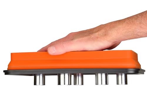 Collapsible Magnetic Parts Tray Set - 3 Different Size Tool Trays - Orange - color: Orange