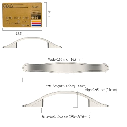 Amerdeco 10 Pack Brushed Satin Nickel Cabinet Pulls 3 Inch(76mm) Hole Center Cabinet Hardware Kitchen Cabinet Handles for Bathroom Dresser Pulls ZH0068 - color: Brushed Satin Nickel, size: 3"/76MM Hole Center