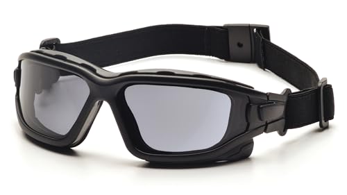 PYRAMEX I-Force Sporty Dual Pane Anti-Fog Goggle, Black Frame/Clear Anti-Fog Lens - color: Gray H2x Anti-fog Lens/ Black Frame/ Slim Style