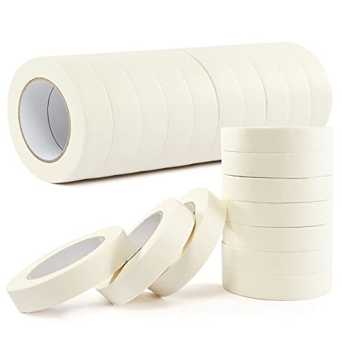 Masking Tape Bulk 1 Inch 20 Packs for General Purpose White Beige 55 Yards - size: 1 Inch x 55 Yards x 20 Rolls