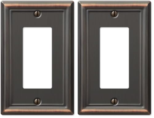 Amerelle 149RDB Chelsea Wallplate, 1 Rocker, Aged Bronze (Pack of 2) - color: Aged Bronze, size: 1 Rocker (Pack of 2)