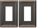 Amerelle 149RDB Chelsea Wallplate, 1 Rocker, Aged Bronze (Pack of 2) - color: Aged Bronze, size: 1 Rocker (Pack of 2)