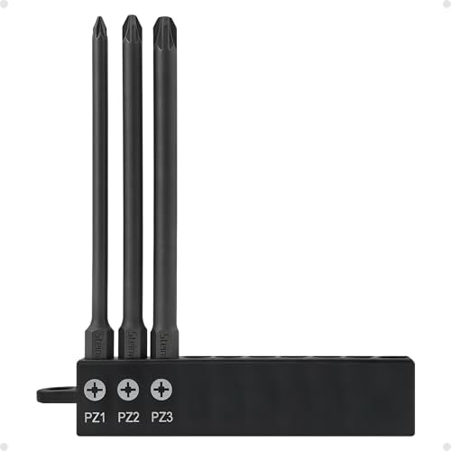Impact Rated Screwdriver Bit Set, 4" Extended Long Magnetic Power Bits, Premium S2 Steel, Shock-Absorbing Design, 1/4" Hex Shank for Power Drill & Impact Driver (4 Inch Pozidriv) - size: 4 Inch Pozidriv