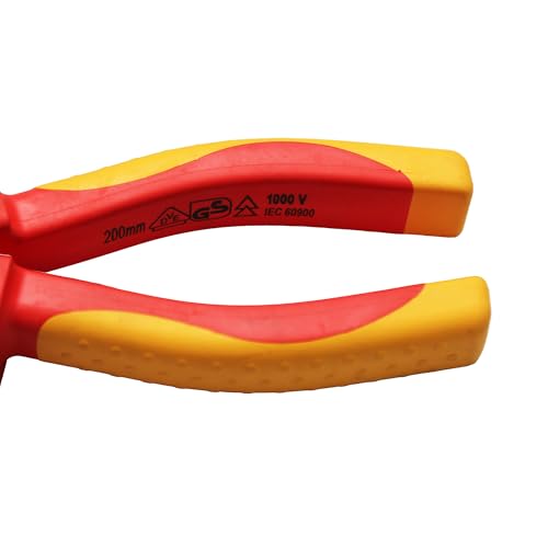 TMAX 8" 1000V VDE Insulated Electrician Long Needle-Nose Plier, Cr-V - size: needle nose, style: plier