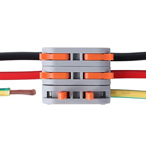 XHF Brown Conductor Compact Lever Connectors Nuts, Electrical Wire Terminals for Any Circuit Inline Splices 28-12 AWG (SPL-1) - color: Brown