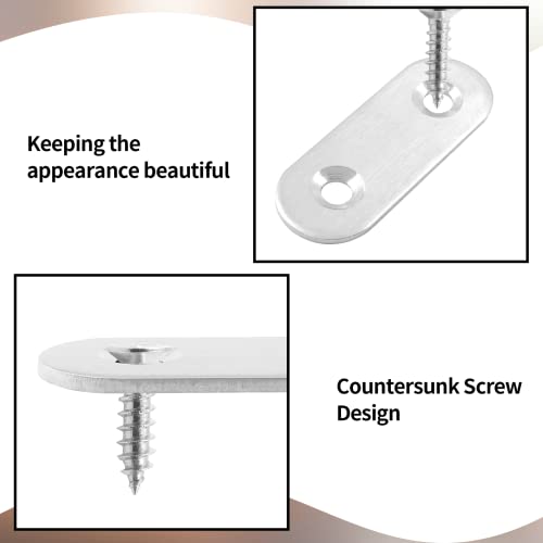 Jiozermi 24 Pcs Straight Brace, 1.6" x 0.6", Stainless Steel Silver - size: Silver, 1.6” x 0.6”, 24 Pcs