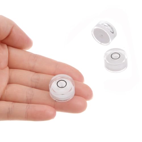 3pcs Small Circular Bubble Spirit Levels - [18mm Diameter 9mm Thickness] Mini Round RV Level Leveling Tools for Travel Trailer Turntable Camera, White - color: White, size: 18mm x 9mm