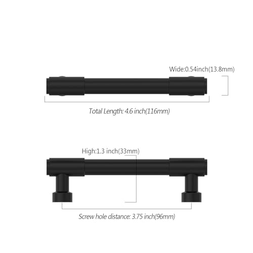 Asidrama Matte Black Kitchen Cabinet Pulls,3.75 Inch,10 Pack - color: Matte Black, size: 3.75" Hole Center
