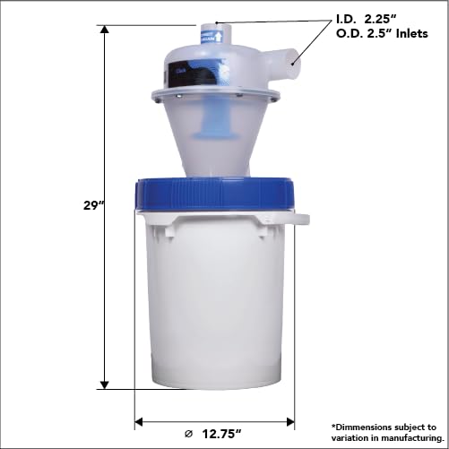 Cen-Tec Systems Assembled Quick Click Dust Separator and 5 Gallon Locking Collection Bin with Caster Dolly and Power Tool Adapter Set with 16 Ft. Hose - size: 16 Ft. Hose