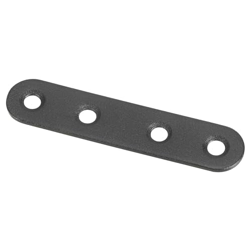 PATIKIL Stainless Steel Flat Mending Plate 3.03 x 0.66 Inch,14 Pieces Flat Straight Brace Brackets Joining Plates Repair Fixing Bracket Connector with Screws, Black - size: 77x16mm