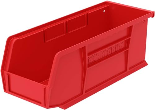 Akro-Mils 30224 AkroBins Plastic Storage Bins, 11"x 4"x 4", Red, 12-Pack - color: Red