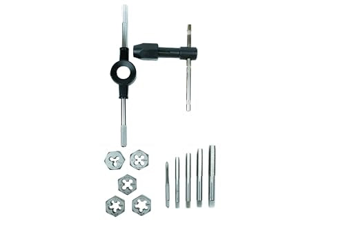 Century Drill & Tool 98922 Fractional Tap & Die Set, 12 Piece | external thread cutting, thread restoration - size: 12 Piece