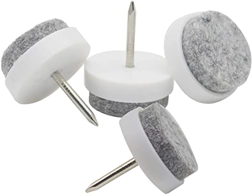 Round Heavy Duty Nail-on Felt Pad for Furniture Chair Table Leg Feet Floor Protectors Slide Smoothly (White 28mm (40 pcs)) - color: White 28mm (40 Pcs)