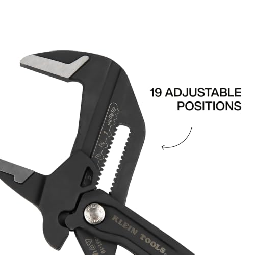 Klein Tools D53110 Compact Plier Wrench, High Leverage Multi-Use Adjustable Plier Wrench with Smooth Jaws, 10-Inch - size: 10-Inch