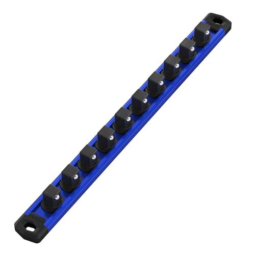 WORKPRO Magnetic Socket Organizer, Heavy Duty 3/8-Inch Drive Socket Rail - color: Blue, size: 3/8" DR