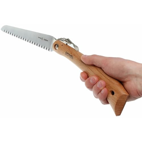 Opinel Folding Saw - Gardening and Camping Folding Carbon Steel Saw with Beechwood Handle - style: No.18