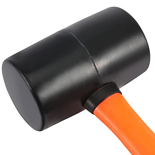 ZOENHOU 2 PCS 32 Oz Black Rubber Mallet Hammer, Solid Rubber Mallet Head with Non Slip Handle, Rubber Hammer for All Projects - color: Black, size: 32 Oz