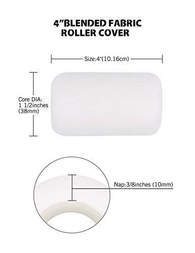 ROLLINGDOG 4 Inch Mini Roller - 3/8" Nap Roller Covers,Small Paint Roller for Wall, Trim, Detail Painting - color: 4Inch paint roller