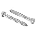 25 Pcs Hex Head Lag Screws 3/8"x3" SS 18-8 (304) Lag Bolts - color: Silver, size: 3/8"x3"