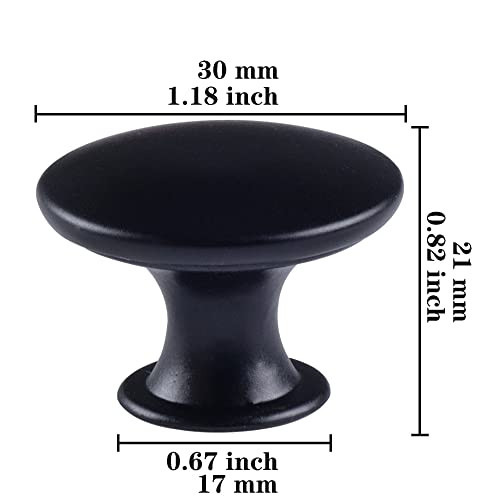 8 Pack Delicate Design Round Antique Black Kitchen Cabinet Knobs Cupboard Door Knobs 1.18-INCH Black Drawer Handle Pulls Dresser Knobs with 8 Pcs Screws for Bathroom Drawer Door Hardware - color: Black