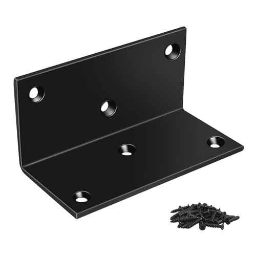 2x4 Corner Brackets for Wood, Heavy Duty L Brackets 90 Degree,4 Pack - size: Black-4pcs