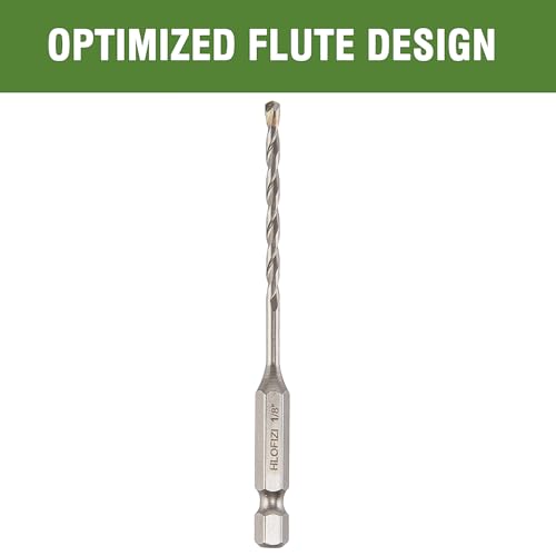 1/8" x 3-1/2" Masonry Drill Bits 1/8 inch Concrete Drill Bits Carbide Tipped for Cement, Brick, Stone, 3 Pack, Hex Shank - size: 1/8" - 3 Pack