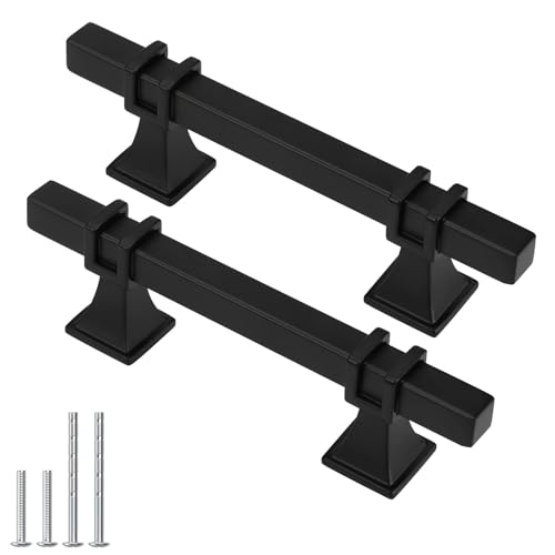 10 Pack 3 Inch Black Cabinet Handles Matte Black Cabinet Pulls, Square Kitchen Cabinet Handles Dresser Drawer Pulls Kitchen Cabinet Hardware - color: Black, size: 3 inch (76mm) Hole Center Pull