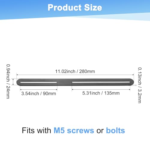 M METERXITY 2-Pack Flat Mending Plate Support 11.02x0.94in, Black - color: Black, size: 280 x 24mm