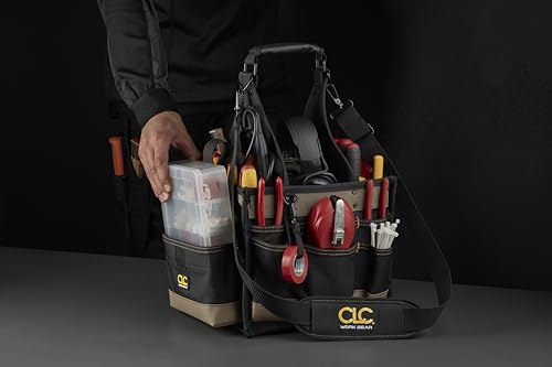 Custom Leathercraft 1526 25 Pocket Electrical and Maintenance Tool Carrier - style: 8-inch Toolbox