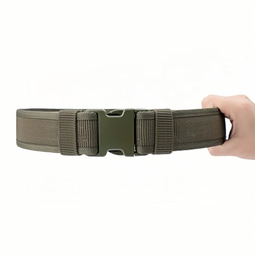 Security EMS EMT Firefighters Work Belt 2" Wide Camping Hiking Utility Tool Belt Airsoft Paintball Gear Holster Belt - color: Green(2 Inch Width), size: Small