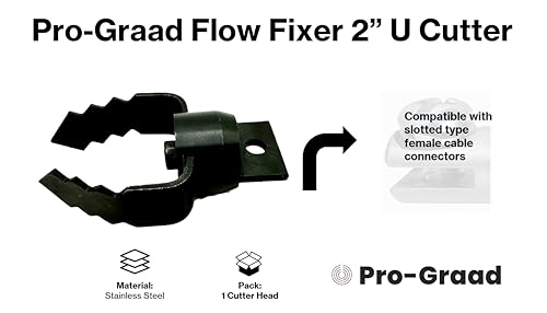 Flow Fixer Drain Cleaner U Cutter Head 2", Slotted Connector, 2UC - style: 2" U Cutter