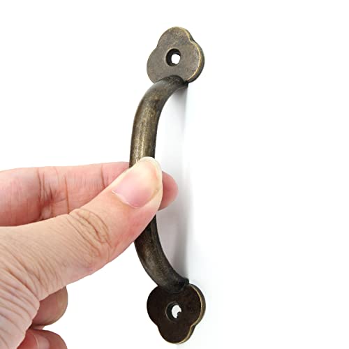 Piutouyar 12 Pcs Barn Door Handles, 3.2 in Hole Center Gate Handle, Bronze - color: Bronze, size: 4 Inch