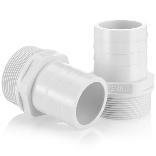 2 Pcs Pool PVC Tube Fitting Barbed Hose Fittings Adapter - color: White, size: 0.75 Inch