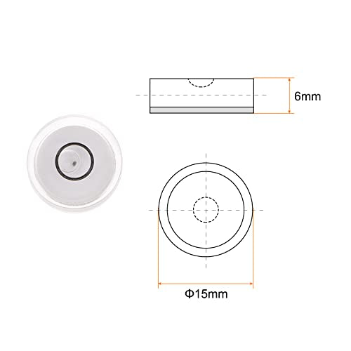 HARFINGTON 3pcs Round Bubble Level 15x6mm Mini Circular Bullseye Spirit Levels for Leveling Camera Tripod Telescope Workshop Turntable Pictures Frame, White - color: White (Black Circle), size: 15x6mm