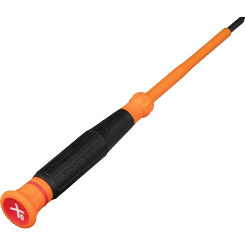 Klein Tools 6233INS Insulated Precision Screwdriver, #0 Phillips Mini Electrician Screwdriver, 1000-Volt, Cushion-Grip Handle - style: #0 Phillips