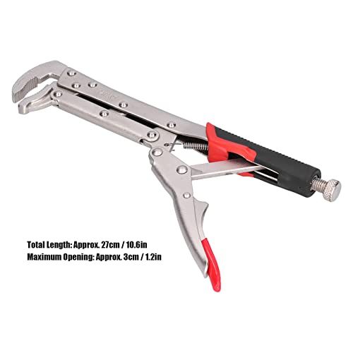 80 Degree Locking Curved Nose Pliers 10.6" Long Reach Woodworking Pliers Extra Long Curved Jaw Grip Hand Tools needle nose vice grips clamps for Woodworking, Pipe Clamping in Tight Spaces