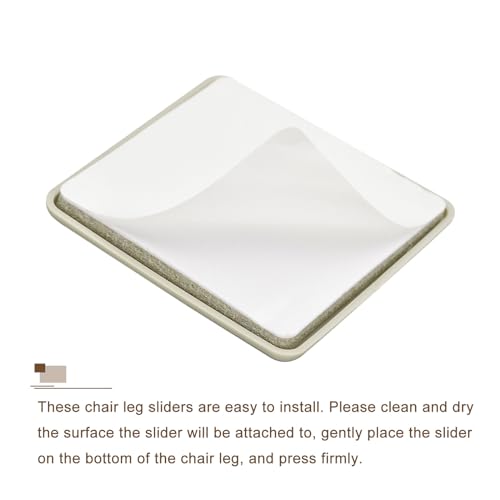 uxcell Furniture Sliders, 4Pcs 2 1/2" - Plastic Self-Adhesive Square Sliding Pads, Chair Glides for Carpeted Tile Vinyl Hardwood Floors (Grey) - size: 2 1/2"