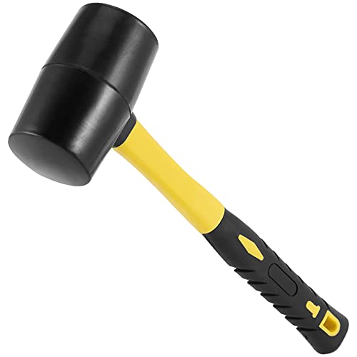 3 PCS 16 OZ Black Rubber Mallet Hammer, Rubber Mallet with Non Slip Handle for Camping, Woodworking and Flooring - size: 16oz