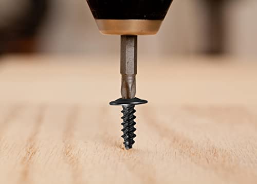 Wensilon (250 pcs)#8×1" Black Truss Head Wood Screws Quick Metal Self Tapping Zinc Oxide - color: Black, size: #8×1"