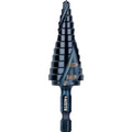Klein Tools QRST14 Step Drill Bit, Quick Release, Spiral Double-Fluted, 3/16 to 7/8-Inch, Hex Shank, Cut Steel, Wood, Plastic, Aluminum - size: 3/16 to 7/8-Inch, style: Quick Release