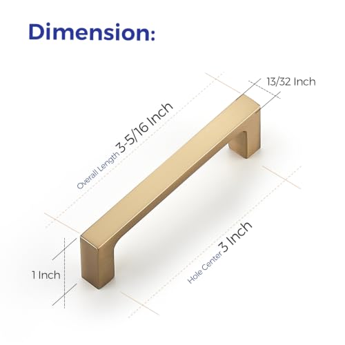 Ravinte Champagne Bronze Kitchen Cabinet Solid Handles,3 Inch,5 Pack - color: Champagne Bronze, size: 3 Inches Hole Center