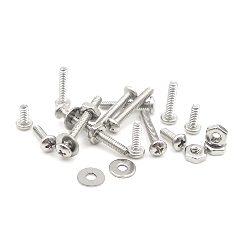 #4-40 UNC 304 SS Phillips Pan Head Screws Hex Nuts & Washers Kit - size: #4-40UNC