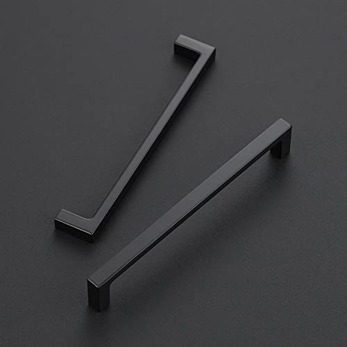 Ravinte Matte Black Square & Solid Cabinet Handles,6-1/4 Inch,30 Pack | Zinc Alloy, Flat Black Finish, Screws Included,Drawer Pulls, Cabinet Hardware for Kitchen & Drawer - size: 6-1/4 Inch Hole Center
