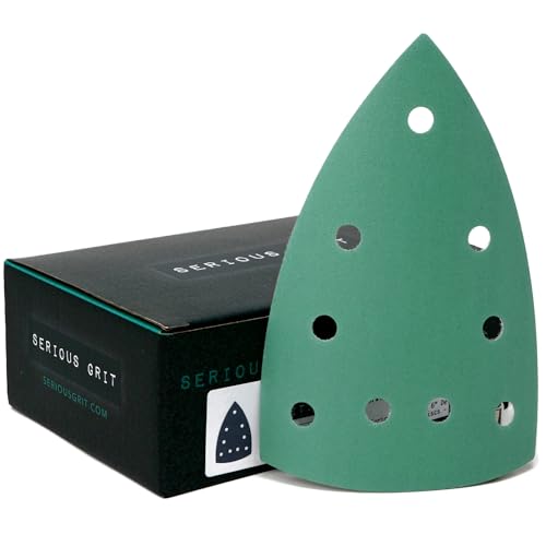 Serious Grit - 4" x 6" Delta P320 Grit Sanding Sheets - 50 Pack Box | Fits Festool DTS 400 & Mirka DEOS Delta Sanders - Heavy-Duty Hook & Loop Wet/Dry Film Sandpaper for Detail Work - size: 320 Grit