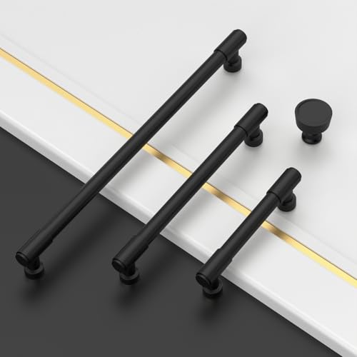 Asidrama Matte Black Kitchen Cabinet Pulls,5 Inch,10 Pack - color: Matte Black, size: 5" Hole Center