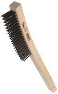 Weiler 44056 Hand Wire Scratch Brush, .012 Carbon Steel Fill, Curved Handle, 4 x 18 Rows (Pack of 12) - size: 14" x 1-1/8", style: Pack of 12