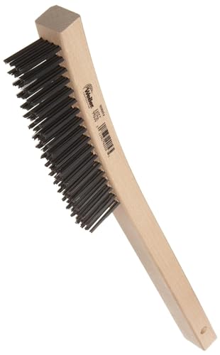 Weiler 44056 Hand Wire Scratch Brush, .012 Carbon Steel Fill, Curved Handle, 4 x 18 Rows (Pack of 12) - size: 14" x 1-1/8", style: Pack of 12