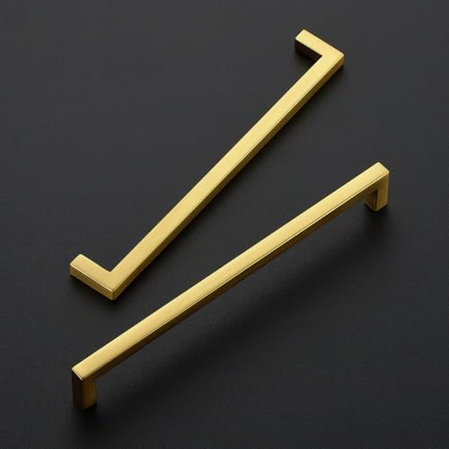 Ravinte Gold Cabinet Handles Solid Cabinet Pulls, 7-1/2 Inch CC, 10 Pack - color: Gold, size: Flat Black 7-1/2'' Hole Center
