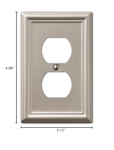 Amerelle 149DBN Chelsea Wallplate, 1 Duplex, Brushed Nickel - color: Brushed Nickel, size: 1 Duplex